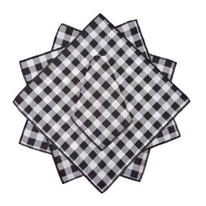 10 Guardanapos Xadrez Preto e Branco