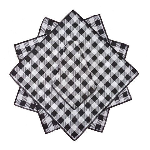 10 Guardanapos Xadrez Preto e Branco