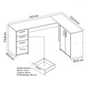 Ver imagem 4 de Mesa para Escritório 2 Portas 3 Gavetas Mirage Freijo - Pnr Móveis