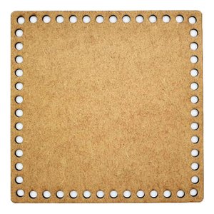 10 Base Mdf Crochê Cestos Fio de Malha 20cm Quadrada