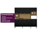 Ver imagem 6 de Armário de Cozinha Compacta 10 Portas 2 Gavetas Intense - Freijó/nero