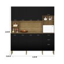 Ver imagem 2 de Armário de Cozinha Compacta 10 Portas 2 Gavetas Intense - Freijó/nero