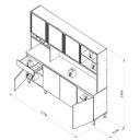 Ver imagem 3 de Kit Cozinha Austin 2.20 Linea Brasil Cinza/Jequitibá/Gris Fosco