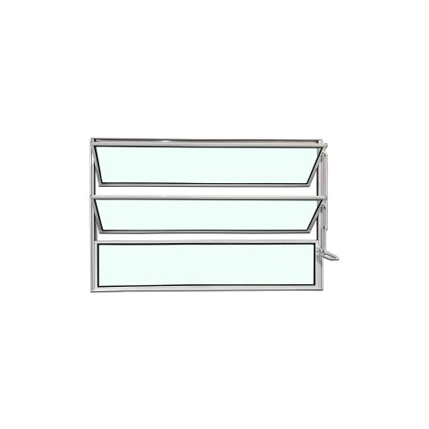 Vitro Basculante 60x100 Alumínio Branco Vidro Liso