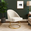 Ver imagem 1 de Cadeira Poltrona Lua Tecido Veludo Base Luxo:bege