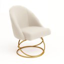 Ver imagem 3 de Cadeira Poltrona Lua Tecido Veludo Base Luxo:bege