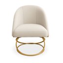 Ver imagem 2 de Cadeira Poltrona Lua Tecido Veludo Base Luxo:bege