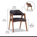 Ver imagem 3 de Kit 6 Cadeiras para Mesa de Jantar Lua com Estofado Impermeável Facto Preto L72 Rmi