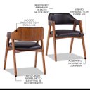 Ver imagem 2 de Kit 6 Cadeiras para Mesa de Jantar Lua com Estofado Impermeável Facto Preto L72 Rmi