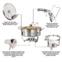 Ver imagem 6 de Rechaud Redondo Inox 5 Litros Banho Maria Álcool Gel Gp Inox