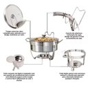 Ver imagem 6 de Rechaud Redondo Inox 5 Litros Banho Maria Álcool Gel Gp Inox