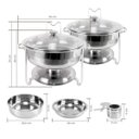 Ver imagem 5 de Rechaud Redondo Inox 5 Litros Banho Maria Álcool Gel Gp Inox