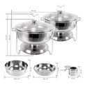 Ver imagem 5 de Rechaud Redondo Inox 5 Litros Banho Maria Álcool Gel Gp Inox