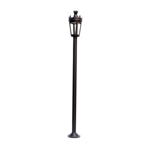 Poste Colonial de Jardim Ouro Preto Led de Alumínio 372cm