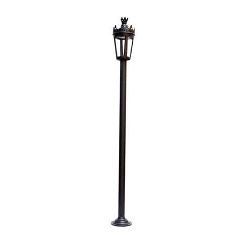 Poste Colonial de Jardim Ouro Preto Led de Alumínio 372cm