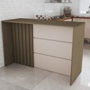 Ver imagem 4 de Bancada de Cozinha Alta Ilha Gourmet Ripado Duna/cristal - Panorama Móveis