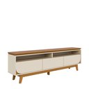 Ver imagem 2 de Painel Piso Teto New Guaporé com Rack Bancada Selene New Luna Cinamomo Off White - Madetec