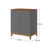 Balção para Cozinha 2 Portas 80 Cm com Pés de Madeira - 3