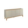 Buffet Aparador Flip 1,80 4 Portas Sala - 3 Cores:off White-cumarú - 2