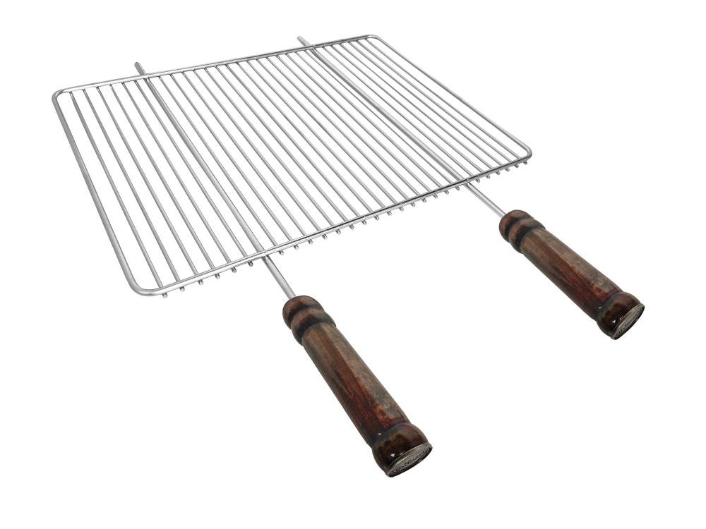 Grelha Parilla Uruguaia em Aço Inox para Carnes 50x40 com Cabo de Madeira Gourmet - 2