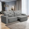 Sofá Retrátil e Reclinável 2 Lugares com Molas 1,50m Aline Suede Cinza Rover & Beato - 1