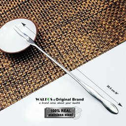 Colher com Cabo Longo 20,5cm Aço Inoxidável Walfos , Colher de Chá, Sorvete, Sobremesa e Piquenique - 2