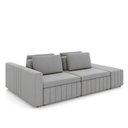Ver imagem 2 de Sofá Ilha com Encosto e Almofadas Móveis Olimpo 285cm Modulado Veludo Cinza G45 - Gran Belo