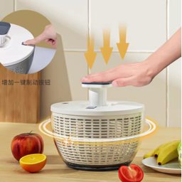 Centrifuga de Salada Folhas Grande Simples Usar Cor Branco - 7