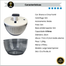 Lava e Seca Saladas Centrífuga Grande Spin Simples de Usar - 4