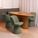 Ver imagem 2 de Kit 04 Cadeiras de Jantar Base Fixa Liz Linho Verde - Nexta Casa