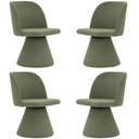 Ver imagem 1 de Kit 04 Cadeiras de Jantar Base Fixa Liz Linho Verde - Nexta Casa