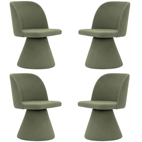 Kit 04 Cadeiras de Jantar Base Fixa Liz Linho Verde - Nexta Casa