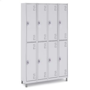 Armário Vestiário 8 Portas Grandes Praticidade Academia:cinza