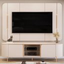 Ver imagem 1 de Rack Painel para TV até 65 Polegadas com LED 100% MDF 180CMX132CM Curvo Adele Branco Off White