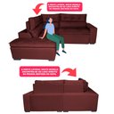 Ver imagem 4 de Sofá de Canto 2,60x2,36m Retrátil e Reclinável com Molas Cama inBox Platinum Esquerdo Suede