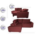 Ver imagem 2 de Sofá de Canto 2,60x2,36m Retrátil e Reclinável com Molas Cama inBox Platinum Esquerdo Suede