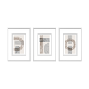 Ver imagem 1 de Kit 3 Quadros Decorativos Formas Orgânicas 40x60cm + Moldura Boiserie