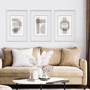 Ver imagem 2 de Kit 3 Quadros Decorativos Formas Orgânicas 40x60cm + Moldura Boiserie