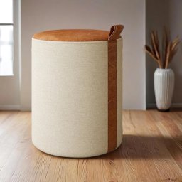 Puff Decorativo Zeus Linho Bege - 2