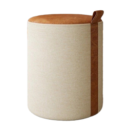 Puff Decorativo Zeus Linho Bege - 1