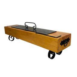 Lareira Álcool EcológicA Decoração Mesa CHÃO MADEIRA DEMOLIÇÃO dormente 70 cm MINAS ARTE PRÓPRIA LAR - 2