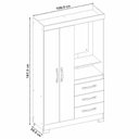 Ver imagem 3 de Guarda-Roupa Solteiro com Espelho e 2 Portas Branco/New/Rosa
