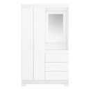 Ver imagem 6 de Guarda-Roupa Solteiro com Espelho e 2 Portas Branco/New/Rosa