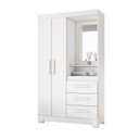Ver imagem 2 de Guarda-Roupa Solteiro com Espelho e 2 Portas Branco/New/Rosa