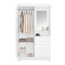 Ver imagem 4 de Guarda-Roupa Solteiro com Espelho e 2 Portas Branco/New/Rosa