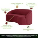 Ver imagem 5 de Sofá Curvo Montserrat 180cm 03 Lugares Veludo Vermelho Marsala - CasaePoltrona