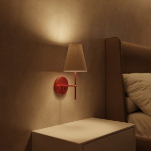 Luminaria de Parede Rose Gold Quarto Solteiro com Interruptor Cupula Bege Algodao + Lampada 3000k Bq