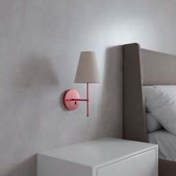 Luminaria de Parede Rose Gold Quarto Solteiro com Interruptor Cupula Bege Algodao + Lampada 3000k Bq - 7