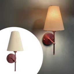 Luminaria de Parede Rose Gold Quarto Solteiro com Interruptor Cupula Bege Algodao + Lampada 3000k Bq - 3