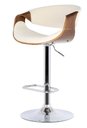 Ver imagem 1 de Banqueta Nicole Tecido Linho Base Disco Cor Bege - 31680